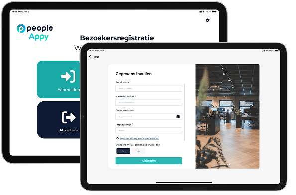 Bezoekersregistratie op tablets