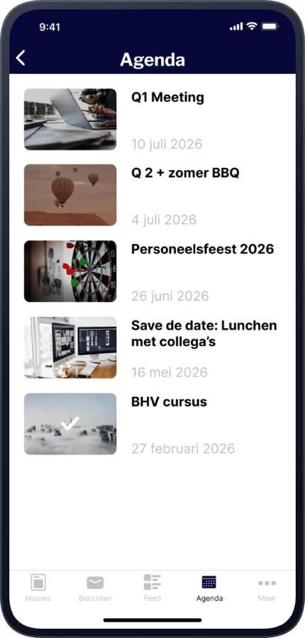 Agenda-overzicht in de People Appy app
