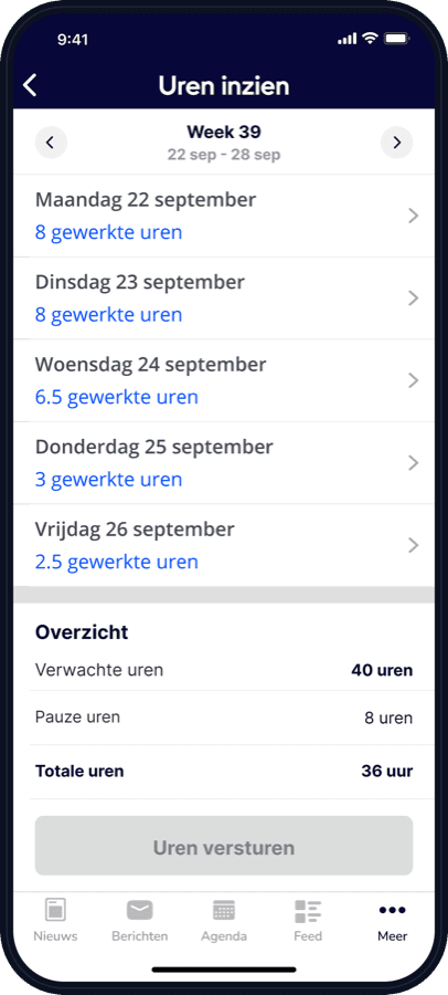 Uren inzien in de People Appy app