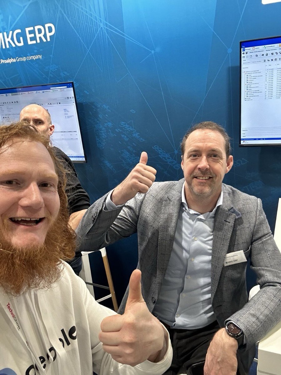 Selfie op de TechniShow bij MKG ERP